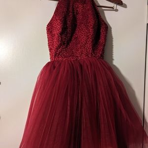 Red beaded dressy dress size 2 by Amaya
